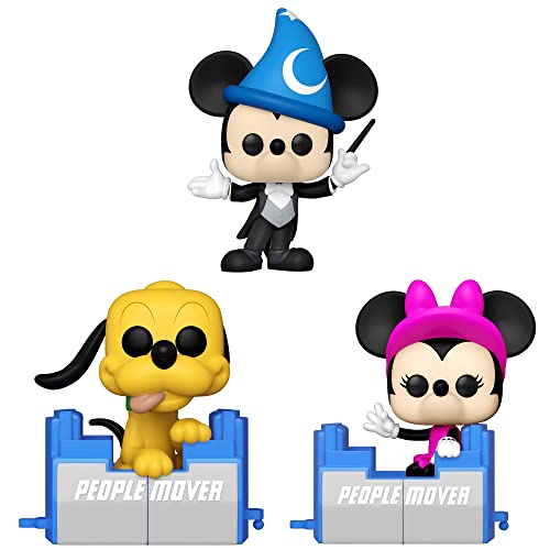  Funko POP! Disney: Walt Disney World 50th Anniversary Collectors Set - 3 Figure Set Includes: People Mover Minnie, People Mover Pluto, Philharmagic Mickey