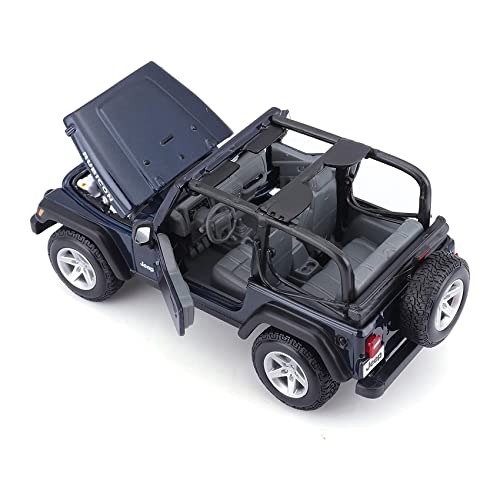 Jeep Wrangler Rubicon a escala 1:27 color azul metálico miniatura 2