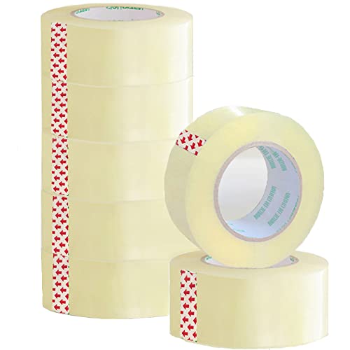 7 Rollos Cinta Adhesiva Transparente, Cinta de Embalaje Adhesiva Extrafuerte para Cajas y Paquetes(45 mm x 66 m) Cover