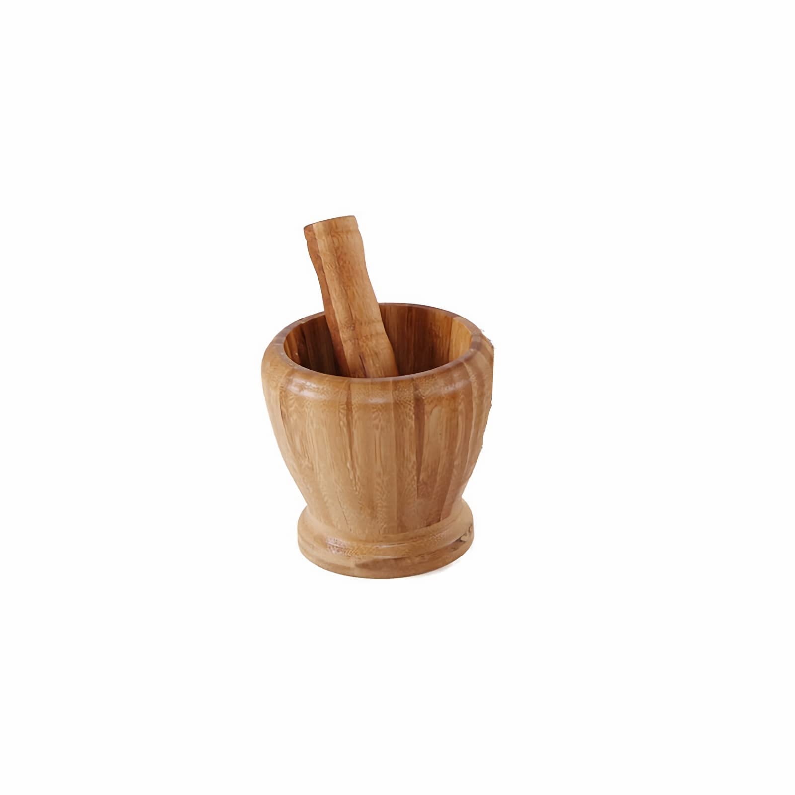 Juego de mortero y maja de madera para moler y triturar ajo, hierbas y más, tamaño mediano