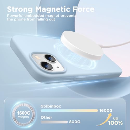 Image of GolbinBox Magnetic for iPhone 13 /14 Case, Silicone Cover, Blue