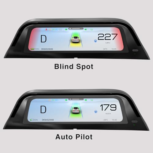 Image of Heads Up Dispaly with Air Vent​ for Tesla Model Y 2019-2024 & Model 3 2017-2023 9.66 inch Screen - Wireless CarPlay Android Auto, Blind Spot,Anti-Glare Screen