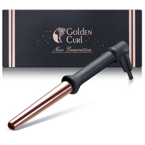 Golden Curl Rizador de Pelo Profesional - Tenacilla para Rizar el Pelo con 5 Años de Tranquilidad - Moldeador Ondulador de Cabello Hair Curler para Ondas y Rizos (18 mm - 25 mm, Oro Rosa)