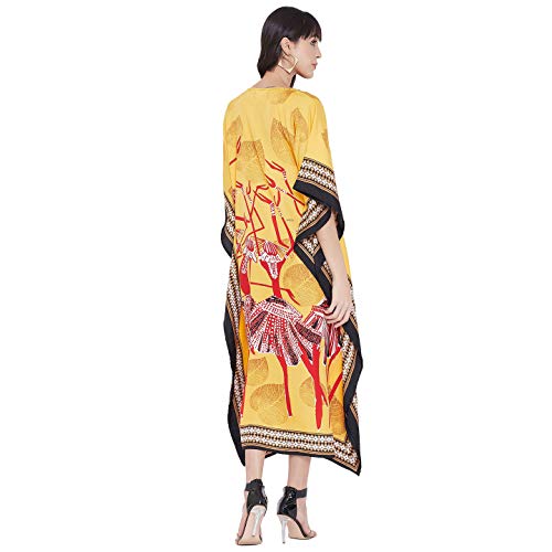 Image of Oussum Women Long Maxi Plus Size Polyester Kaftan Gown, Womens Kaftan Dresses Lounge Resort Wear, Plus Size Kaftan