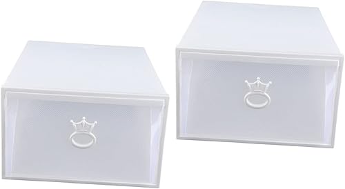 Ciieeo Caja de almacenamiento de zapatos de plástico transparente apilable para zapatos, organizador de zapatos de plástico, cubos de almacenamiento