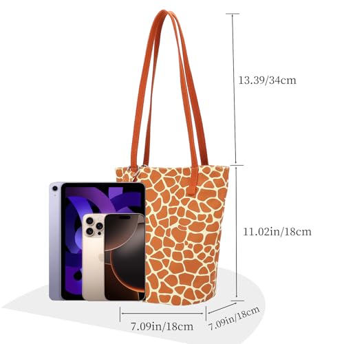 Image of Shoulder Bag for Women, Cotton Canvas Bucket Bags Tote Purse Cute Crossbody Bag Designer Ladies Handbags