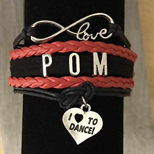 Image of Sportybella Pom Charm Bracelet- Infinity Love Adjustable Pom Dance Jewelry