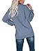 OFEEFAN Womens Sweaters for Fall Cute Botton Sweatshirts Long Sleeve Tops Greyblue M