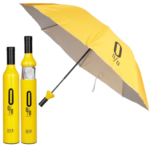 Image of HACER Mini Wine Bottle Umbrella Portable Folding UV Proof Compact Lightweight Travel Umbrellas for Women Men Kids (Pack of 1, Random Color)