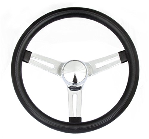 Grant 8546 Classic Series 13.5 inch Black 3-Slotted Chrome Spokes Steering Wheel