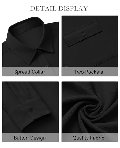 Women's Button Down Blouse Long Sleeve Dress Shirts for Work Office Business Casual Chiffon Tops2