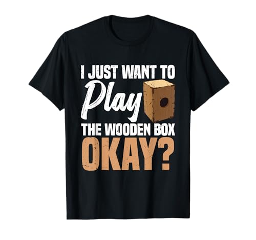 Musician Instrument Wooden Box Percussion Peruvian Cajón T-Shirt