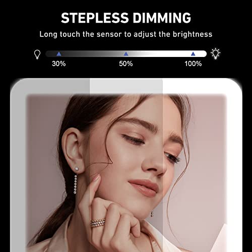 Jadazror Travel Mirror With Light And Detachable 3.5Inch 10X & 20X Magnifying Mirror, 9.85 * 7.5Inch Large Travel Makeup Mirror With 3 Light Settings, Portable Lighted Makeup Mirror,Usb Rechargeable #TOP3