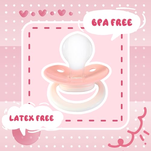 Image of Cute Adult Sized Pacifier for Anxiety: Big Shield Unicorn Paci for Autism - Soft Silicone Large Nipple Binky for Sleeping Pink and White