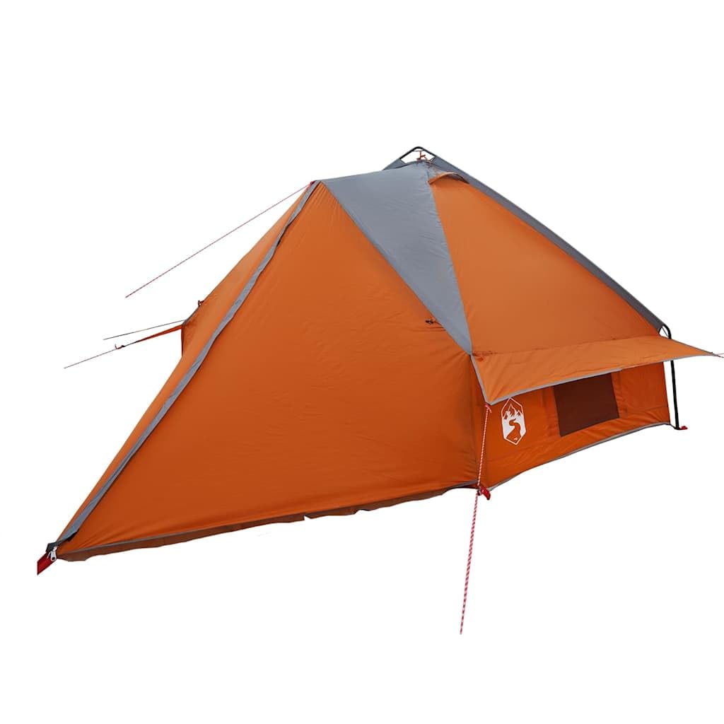 Tenda Teepee 8 persone, grigio e arancione, poliestere 185T con borsa per