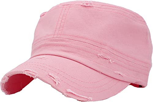 Image of Vintage Distressed Cadet Army Cap Basic Everyday Military Style Hat