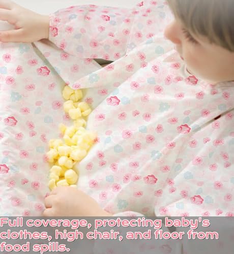 TSD Bib Baby Weaning Bib - Long Sleeved Bib Toddler bibs 6～36Months and Fully Cover to Highchair3