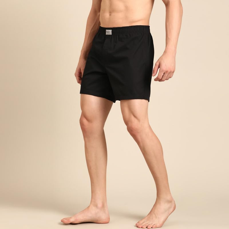 Image of Pepe Jeans Men's Solid 100% Cotton Regular Fit Long Boxer Shorts | Classic Comfortable Innerwear Long Boxer for Everyday & Lounge Wear | Soft Breathable Fabric | Elastic Waistband | All-Day Comfort