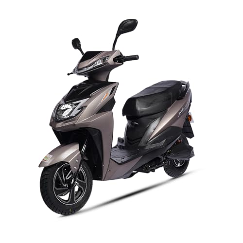 Image of AMO Electric Scooter Jaunty Pro Lithium Two Wheeler 70Km-100Km Low Speed Non-RTO in grey with Portable Charger Ex-Showroom