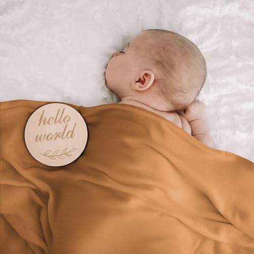 Image of BQUBO 3 Sets Cotton Baby Swaddle Blankets Swaddling Wrap with Hats Mittens Newborn Soft Silky Nursery Receiving Blanket Cute Bear Ears Hat Elastic Gloves Set for Unisex Baby 0-3 Months
