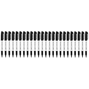 Permanente markeerstiften van Amazon Basics, zwart, verpakking van 24 stuks