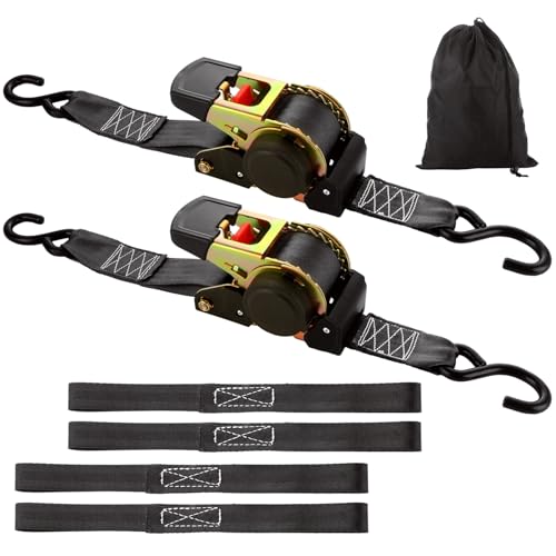 Sangles d'arrimage rétractables YAYODS robustes 5cm x 4,6m avec boucles souples et sac