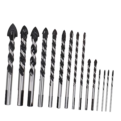 Yardenfun Practical Drill Bit Set for Tile 15pcs Drill Bits for Concrete Ceramic Marble Smooth Chip Removal