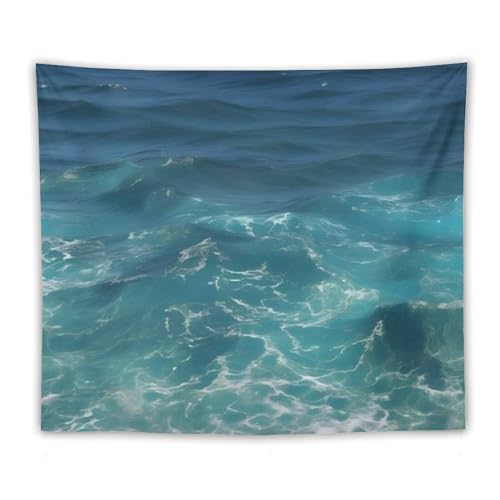 Tapiz de pared de mar azul profundo: decoración ideal para dormitorio y manta de playa
