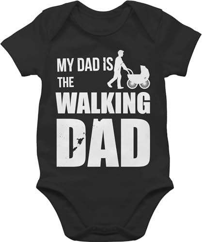 Baby Body Junge Mädchen - Strampler & - My Dad is the Walking Dad weiß -...