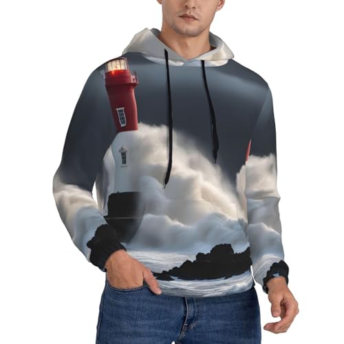 Sweat à capuche phare en tempête homme pour un style casual