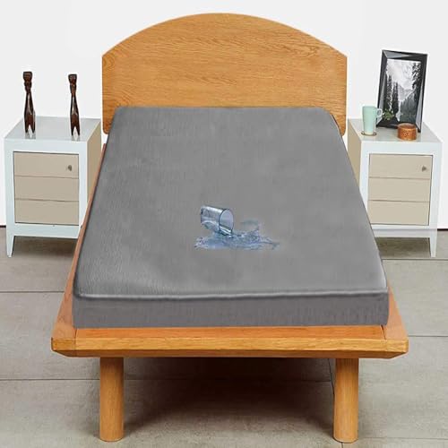 Image of Trance Cotton Feel Terry Ultra Soft Waterproof Mattress Protector | Breathable -for Diwan | Sofa Cum Bed | Small Single Bed Protector (72x30 inch | 6x2.5 feet, Grey - Pack of 1)