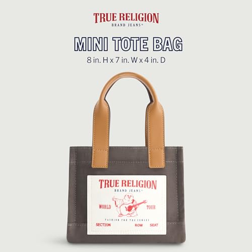 Image of True Religion Tote Bag, Women's Mini Travel Shoulder Bag with Adjustable Strap