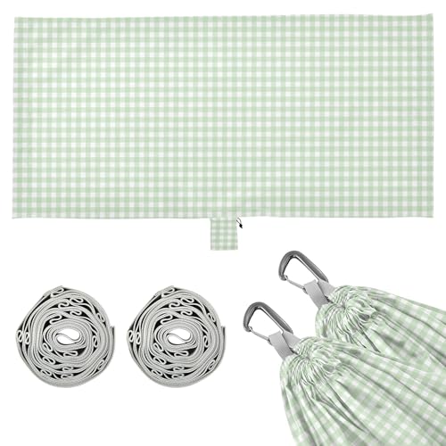 Takiito Green Gingham Checkered Hammock 330 lb Capacity Travel Camping Hammock with Tree Straps, Portable Lightweight for Outdoor Beach Backpacking Backyard Patio
