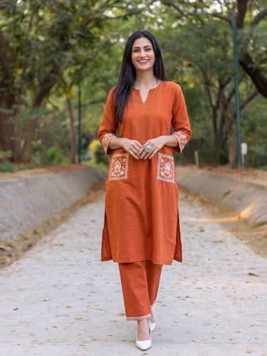 Ensemble de broderie droite en viscose haut de gamme signé ANNI - 3