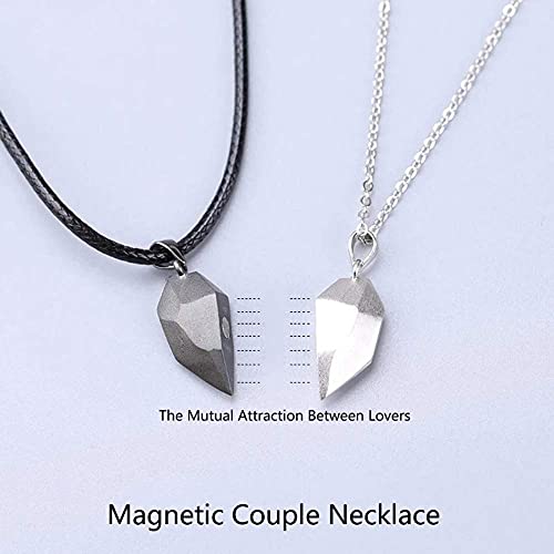 Legenstar Two Souls One Heart Pendant Necklaces For Couple,Wishing Stone Creative Magnet Couples Necklace (Black+White) #TOP1