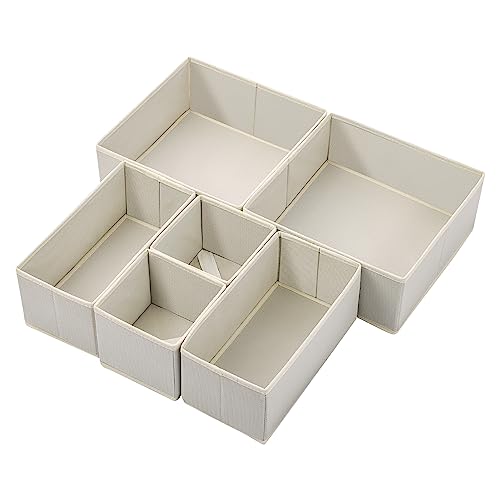 Best Folding Techniques for Drawers to Maximize Closet Organization 2 Stero 6 Pack Drawer Organizers for Clothing, Dresser Drawer Organizer Clothes, Fabric Foldable Closet Organizers and Storage Basket Bins for Clothes, Underwear, Bras, Socks (Light Grey)