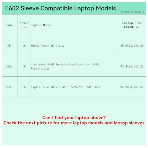Image of Smatree Elite Laptop Sleeve for 16 inch DELL Precision 5690 /5680 | for 16 inch HP ZBook Power 16 G11 A,Protective Laptop Case with Pocket (E602)