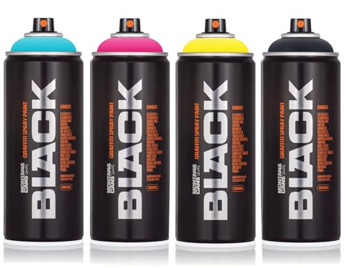 Montana Cans Sprühdosen Set | CMY(K)-Werte | TRUE-Farben | 4 x 400ml | hochdeckendes Farbspray