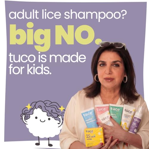 Image of Tuco Kids Natural Lice Buster Shampoo | Infused with Camphor, Neem, Tea Tree Oil | Perfect for Lice & Itchy Scalp | Ages 2-5, 4-10, 10-15, 5-10 Years | Paraben & SLS Free |40ml