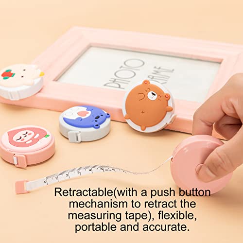 Agirlvct 8 Pack Tape Measure Retractable, Mini Measuring Tape, 60-Inch 1.5 Meter Soft Body Tailor Sewing Measuring Ruler,Cute Craft Cloth Tape Measure Ruler Business Gift For Kids Mother Knitting #TOP1