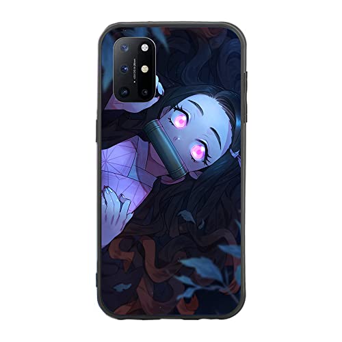 Phone Case for OnePlus 8T Anime Demon with Slayer Kamado Nezuko 45 Soft Black TPU Rubber Shockproof Full-Body Protective Case Cover