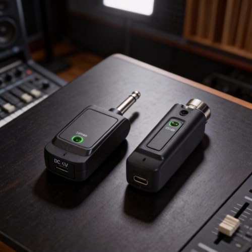 Sistema inalámbrico para micrófono 2.4G XLR, alcance estable de hasta 80 m, transmisor y receptor recargables, compatible con micrófonos dinámicos, soporte dual para presentaciones en vivo y grabación (1 en 1) miniatura 4