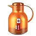 Emsa Samba, Quick Press, Vacuum Insulated Thermal Carafe, 34 oz, Translucent Orange