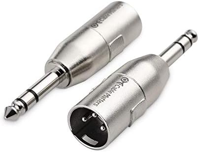 Cable Matters 2-Pack Jack to XLR Adapter, 6.35mm to XLR Adapter, 1/4 Inch 6.35mm TRS to XLR Adapter, 6.35mm Male to XLR Male Adapters - Male to Male