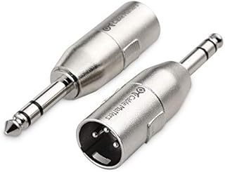 Cable Matters 2-Pack Jack to XLR Adapter, 6.35mm to XLR Adapter, 1/4 Inch 6.35mm TRS to XLR Adapter, 6.35mm Male to XLR Male Adapters - Male to Male