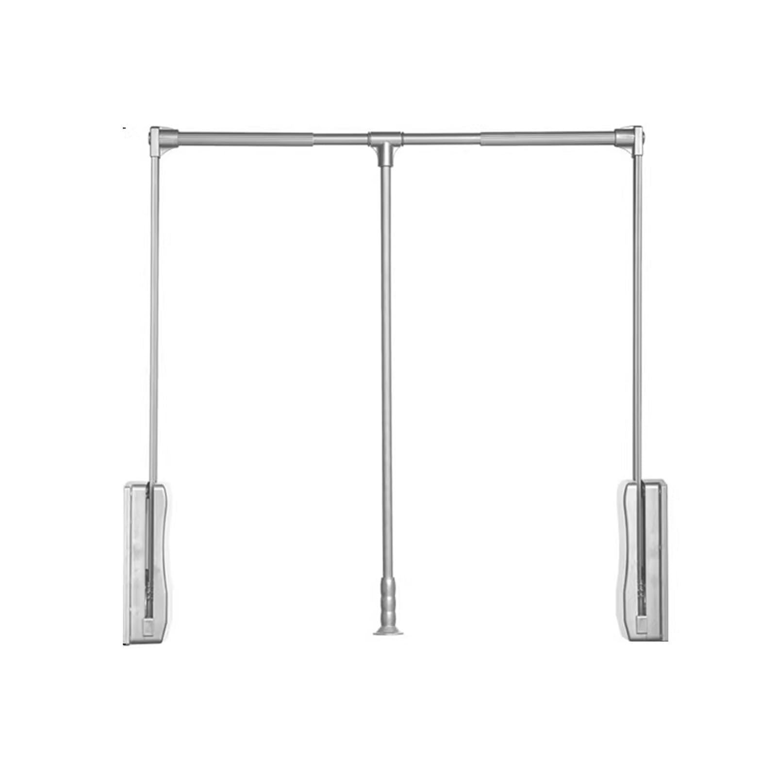 AYCDL Adjustable Pull Down Closet Rod,Lift Pull Down Wardrobe Rail,Aluminum Alloy Extendable Cloth Hanr,20KG Load-bearing,for Cabinet/wardrobe,Silver-930-1250mm