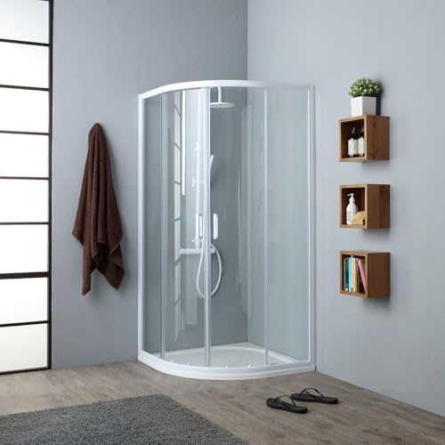 Box doccia trasparente angolare semicircolare 90X90 cm | Venere