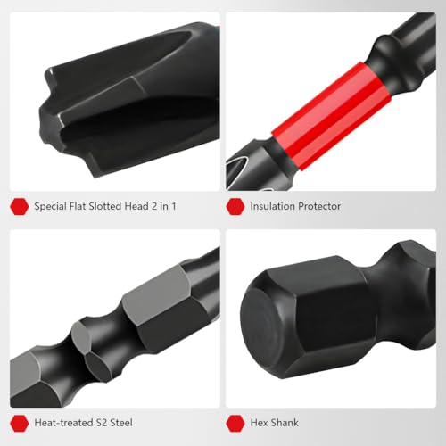 Image of Serplex10Pcs Magnetic Cross Head Screwdriver Bits, 65mm & 110mm Lengths, S2 Alloy Steel Phillips Drill Bits for Electric Drills & Screwdrivers, Furniture Assembly, Electrical Work, and Repairs