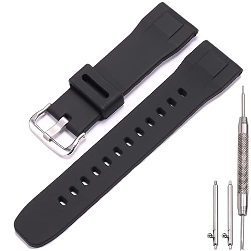 Bracelet de montre de rechange pour homme 24mm silicone noir Casio Pro Trek PRW6600