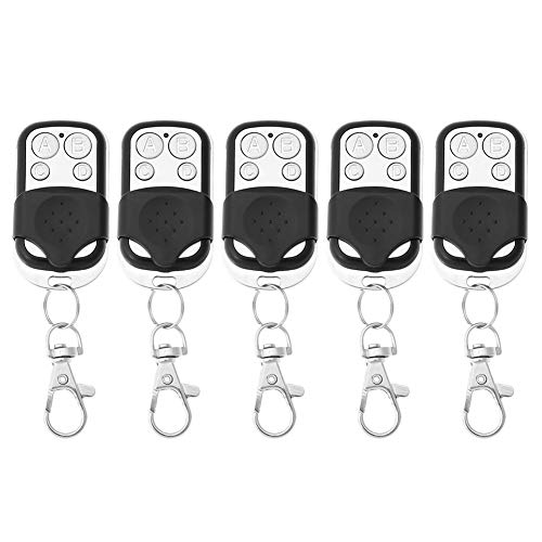 popyes 5 Pièces Télécommande pour Portail Electrique 433 MHz Télécommande pour Porte de Garage Télécommande Portail Universelle Duplicateur 4 Boutons Télécommande Clonage Clone Code Fixe